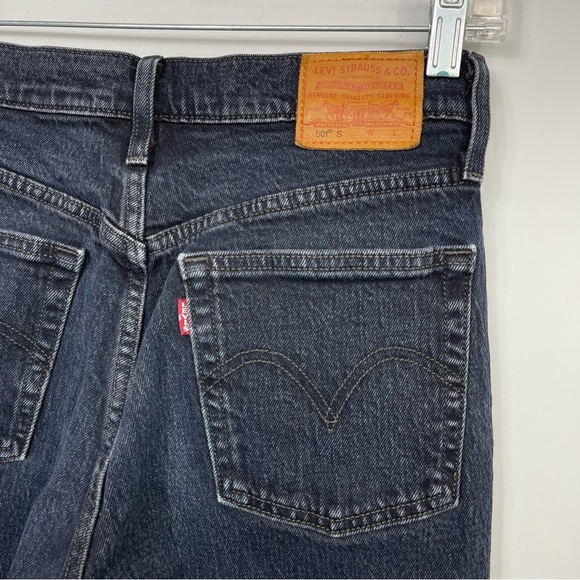 LEVI'S 501 High Rise Waisted Skinny Jeans Wild Bunch Washed Black 90’s Retro 25 - Picture 9 of 16